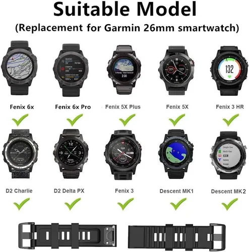 Miniatura 2 de Paquete de 6 anillos de sujeción de repuesto para Garmin Fenix 3Fenix 3 HRFenix 3 SapphireFenix 5XFenix 5X PlusFenix 6X y 6X ProFenix 7X
