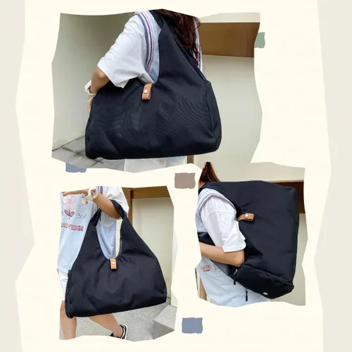 Miniatura 6 de Pequeña bolsa de gimnasio para mujer con compartimento para zapatos y bolsillo húmedo, bolsa de lona de viaje deportiva, bolsa de gimnasio de yoga