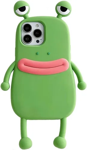 Miniatura 2 de Hombre Mujer Súper Gracioso Novedad Salchicha Boca Ojos Grandes Rana Verde Rana Rosa Funda para Teléfono de Silicona de TPU Suave Goma Elástica