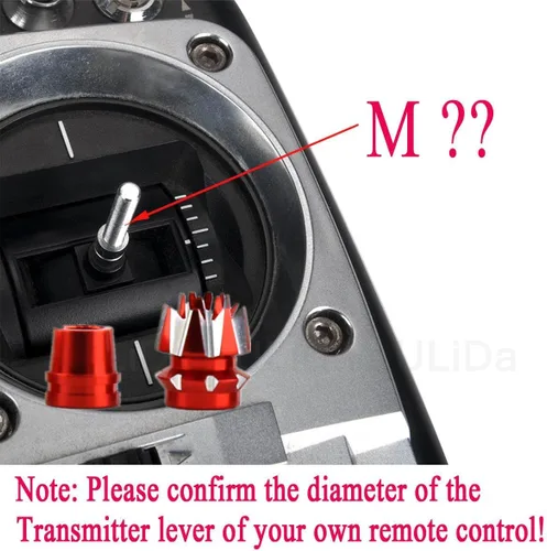 Miniatura 5 de 2 juegos de aleación M3 Tamaño 0.118 in Transmisor 3D Stick Extremos para Futaba/Spektrum DX7 FrSky Taranis X9 X7 RadioLink RC Multicopter Rojo