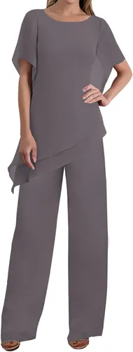 Miniatura 5 de JAEDEN Mother of the Bride Pantsuits Chiffon - Long Jumpsuits Sleeves Mother Groom