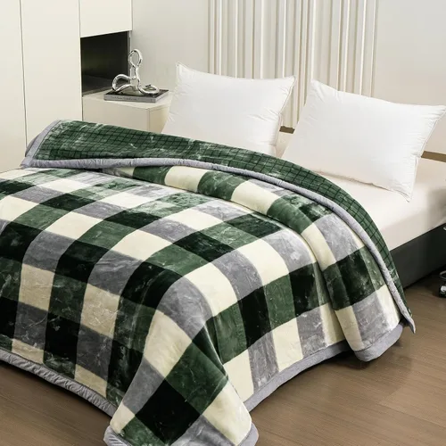 Miniatura 23 de LGYKUMEG - Manta de visón coreana de 59x79 pulgadas, manta suave y cálida de felpa sedosa - Manta reversible de 2 capas Raschel para cama individual