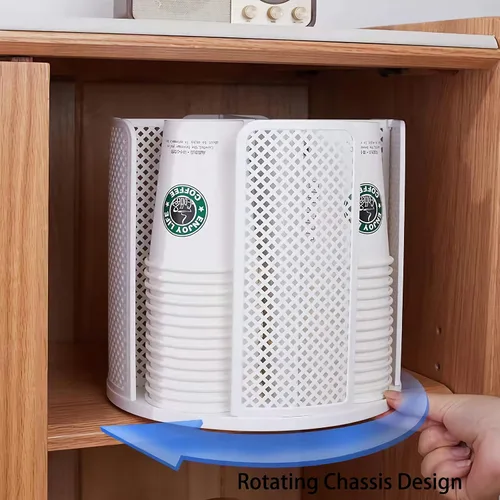 Miniatura 2 de Heagoale Soporte para tazas de papel y tapa, organizador de almacenamiento de vasos de plástico, dispensador de tazas de café para encimera, sala