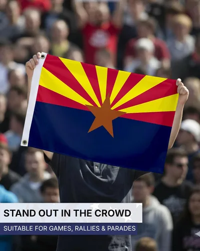 Miniatura 9 de AGAS - Bandera del estado de Arizona de 4 x 6 pies, impresión inversa de doble cara en la parte posterior, nailon 200D, ojales de latón, bordes