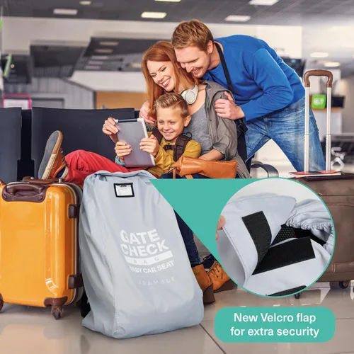 Miniatura 8 de Bramble Bolsa de viaje para asiento de automóvil infantil para avión, funda impermeable para asiento de automóvil para viajes en avión de 34 Gris