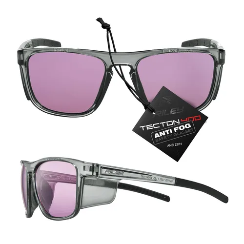 Miniatura 12 de Riley Navigator X - Gafas de seguridad antivaho, resistentes a los arañazos y a los impactos y bloqueo UV, marco completo ligero para el trabajo, al