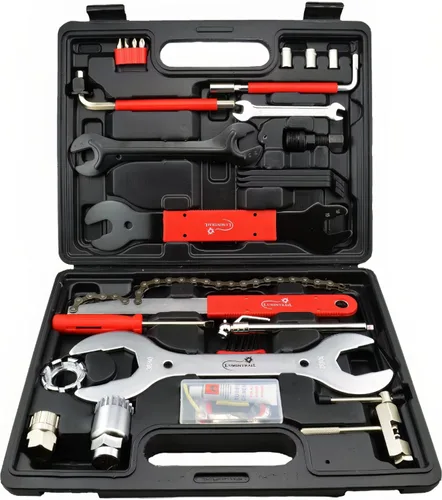 Miniatura 8 de Lumintrail Kit de herramientas de reparación de bicicletas de 38 piezas, kit completo profesional de mantenimiento de bicicletas de montaña, Kit