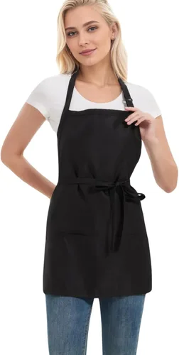 Miniatura 2 de Delantales ajustables impermeables con 3 bolsillos para hombres y mujeres, delantal de servidor para cocina, cocina al aire libre, jardinería