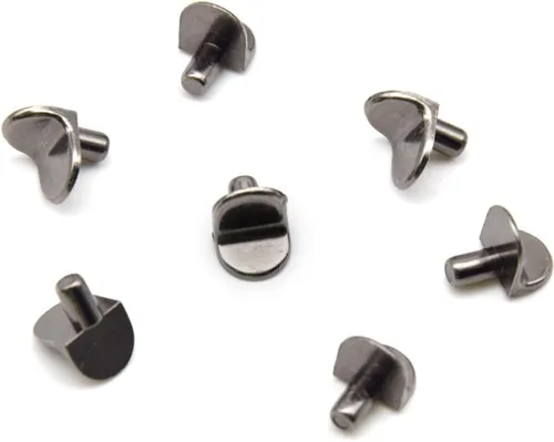Miniatura 5 de 50 clavijas en forma de L para estantes de gabinete de 0.197 in, estilo soporte, clavijas de soporte para estantes de muebles (XL/negro pistola)