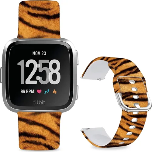 Miniatura 9 de Correas de reloj de silicona suave compatibles con Fitbit Versa 2/Versa/Fitbit Versa Lite/SE, correa de repuesto con bonito patrón floral de 0.98