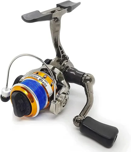 Mini 100 ruedas pequeñas 4.3:1 Carrete de metal de aluminio carrete de pesca para cañas grandes y pequeñas y barras de pluma de agua dulce y pesca