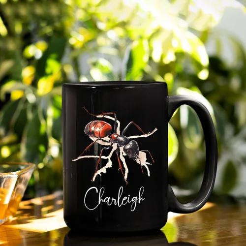 Miniatura 4 de Taza de café con nombre personalizado, regalo para amigo, compañero de trabajo, cumpleaños, taza de cerámica negra personalizada para amantes