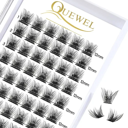 Miniatura 32 de QUEWEL Kit de extensión de pestañas DIY, racimos de pestañas 3D con 280 piezas, racimos de pestañas mixtas de 10-16 mm (30+40+50D), pinzas