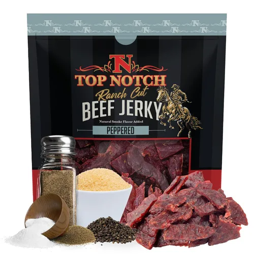 Miniatura 18 de Top Notch Ranch Cut Jerky - Bolsa de 10 onzas de carne seca de res - Snacks ricos en proteínas para niños y adultos - Tiras sabrosas de carne de res