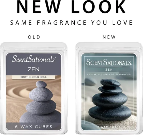 Miniatura 4 de ScentSationals Zen - Cera perfumada para derretir - Eucalipto, menta verde y sándalo, 10 onzas (24 cubos)
