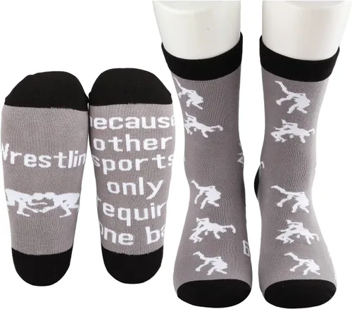 MBMSO 2 pares de calcetines de lucha libre, regalos de luchador, calcetines de lucha libre porque otros deportes solo requieren calcetines de una