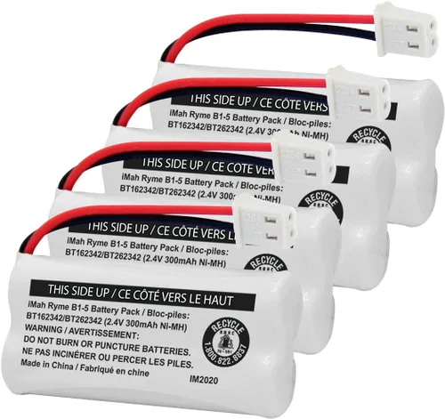 iMah BT162342/BT262342 2.4V 300mAh Ni-MH - Batería inalámbrica para teléfono, también compatible con BT183342/BT283342 AT&T EL52351 TL90070 VTech