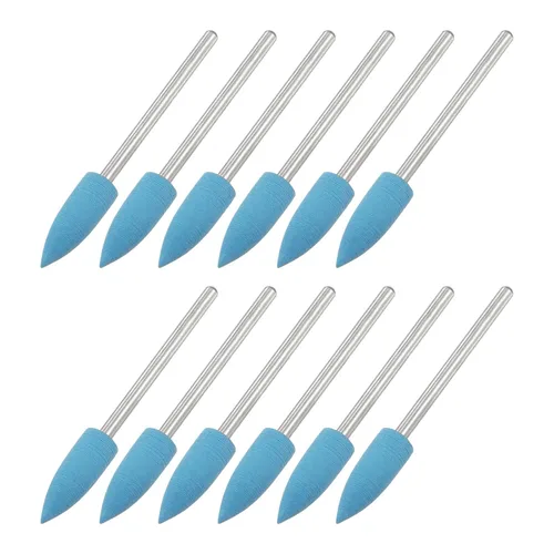 Miniatura 27 de uxcell Piedra montada abrasiva de 80 granos 0.093 in vástago de 1/4 "(6 mm) de diámetro cabezas puntiagudas ruedas de pulido y pulido de piedra