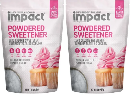 Miniatura 8 de Impact - Edulcorante en polvo – Mezcla de frutas de alulosa y monje – Cero calorías y carbohidratos, apto para dieta cetogénica, sustituto