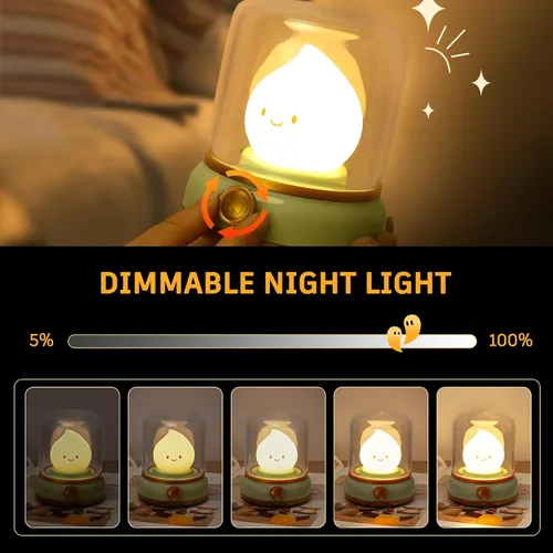 Miniatura 2 de Paquete de 2 luces nocturnas de fogata fantasma, pequeña lámpara de escritorio bonita, lámpara de mesa de noche inalámbrica regulable, luz nocturna
