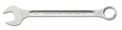 Stahlwille 40083232 Llaves combinadas Caja abierta No.13, tamaño 1.260 in, métricas, con extremo de anillo compensado de 15 grados, acabado cromado,