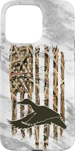 Miniatura 27 de Funda de caza de caza para iPhone 13 Pro Max con diseño de camuflaje gris y bandera de Estados Unidos