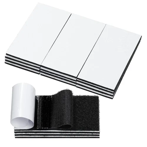 BRAVESHINE Cinta de velcro extraíble de 2 x 4 pulgadas con adhesivo, 12 juegos de cinta de montaje fuerte para colgar cuadros en la pared, cojines