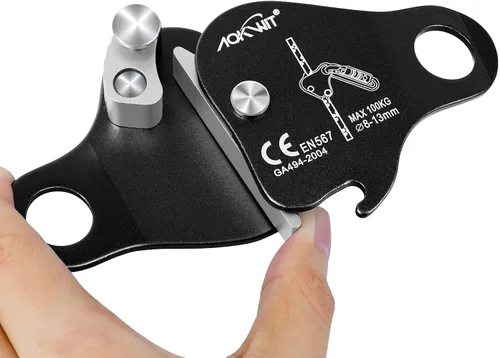 Miniatura 18 de Cuerda de escalada Ascender Grab Protección contra caídas Dispositivo de Belay Equipo de escalada de árboles, Equipo de rapel Ascensor de cuerda