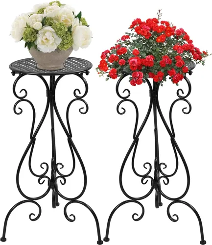 Miniatura 8 de NAKUPE Soporte de metal para plantas para interiores y exteriores, soportes para macetas individuales de 22.5 pulgadas de alto, soporte de pedestal