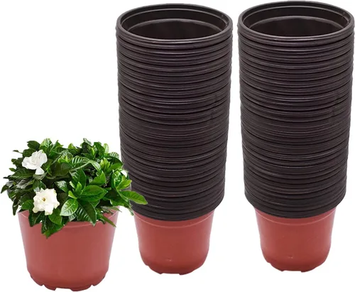 Miniatura 12 de 100 macetas de plástico para vivero, macetas de plástico reutilizables para suculentas, plántulas, esquejes, trasplante, plántulas con agujeros