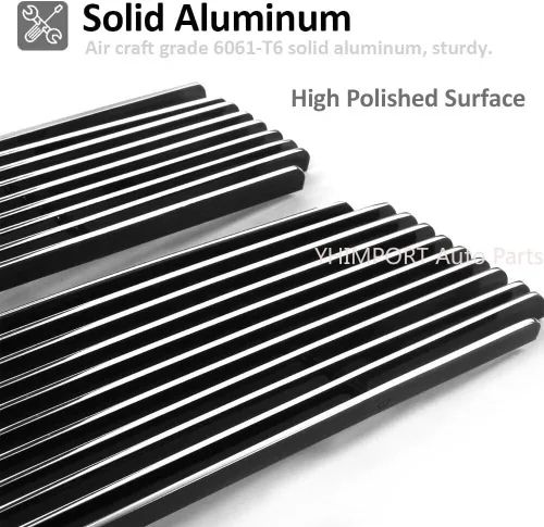 Miniatura 3 de Inserto de rejilla de aluminio sólido compatible con Chevy Silverado 2007-2010 2500HD/3500HD cromado, 3 piezas