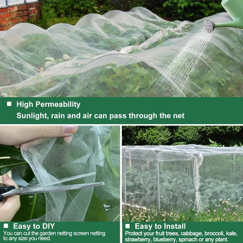 Miniatura 4 de Mosquitera de jardín para patio, 10 pies x 12 pies, insectos, insectos, barrera de plagas para árboles frutales, invernadero, pantalla grande