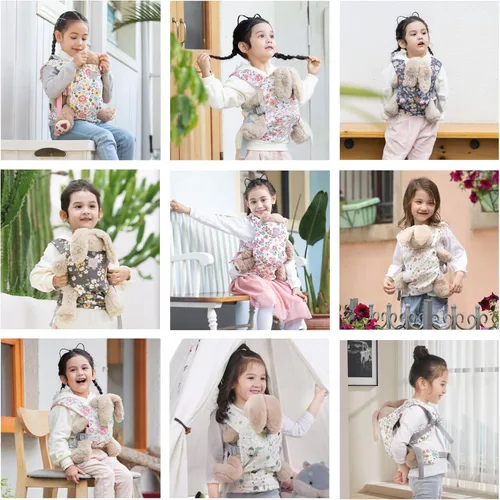 Miniatura 8 de GAGAKU Portabebés para Muñecas para Niñas Pequeñas - Juguete Portador de Animales de Peluche para Niños Pequeños - Flores de Cera Rosa