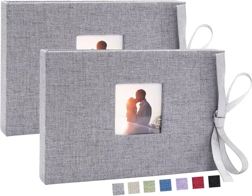 Miniatura 13 de Vienrose Álbum de fotos pequeño de 4 x 6 pulgadas, mini libro de fotos con bolsillos, páginas transparentes con capacidad para 52 fotos, cubierta