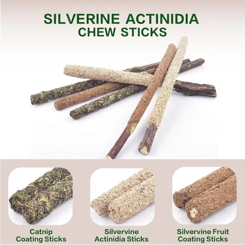 Miniatura 3 de Cat Chew Toys for Bored Indoor Cats,12 Pack Natural Catnip Silvervine Sticks for Kittens Teeth Cleaning&3 Pack Cat Chew Ropes for Anxiety