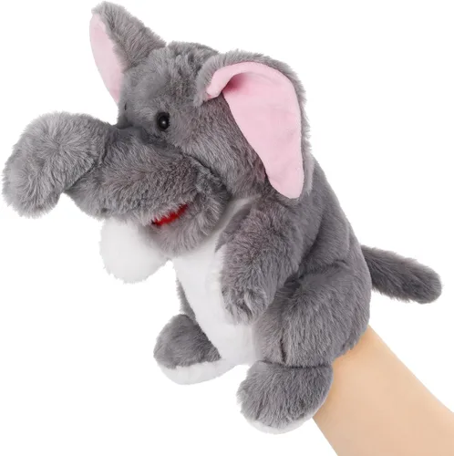 Miniatura 21 de Marionetas de mano de animales de 11 pulgadas, tortuga marina de peluche, dinosaurios, juguetes de marionetas de mano, juguetes de juguete