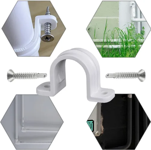 Miniatura 3 de 30 Piezas Abrazaderas de Correa de Tubería de Conducto, Abrazaderas de Tubo de Plástico SCH de 1 pulgada (32 MM), Clip de Tubo de Plástico de Dos
