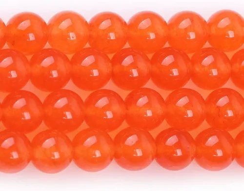 Miniatura 3 de JOE FOREMAN Cuentas redondas de piedra natural de jade naranja de 0.315 pulgadas para hacer joyas, cuentas de 15 pulgadas, piedras semipreciosas