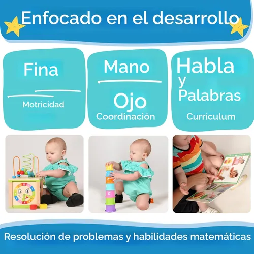 Miniatura 6 de Cubo de actividades de madera para bebés - Set de regalo para niños Juguetes de regalo para niños de 1 a 2 años Juguetes educativos para niños