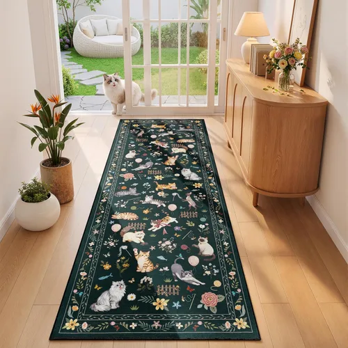 Miniatura 28 de Unirea Alfombra pequeña lavable beige de 2 x 3 para puerta de entrada interior, antideslizante, alfombra de entrada de animales suave para cocina