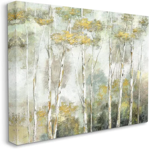 Miniatura 2 de Stupell Industries Bosque de abedul bosque amarillo follaje bosque pintura, diseño de Nan Stupell Industries 20 x 16 Inches, Easy to Hang and