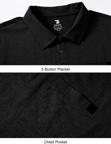 Miniatura 5 de Rdruko Polo de golf para hombre, manga corta, ajuste seco, cuello con bolsillo, tenis, trabajo, casual