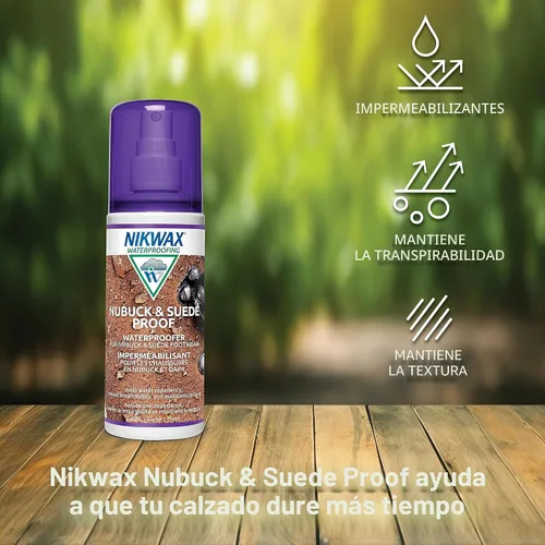 Miniatura 4 de Nikwax A prueba de nobuck y gamuza, 4.2 fl oz, impermeabilización en aerosol restaura la repelencia al agua DWR en calzado de cuero texturizado