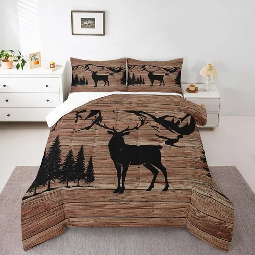Miniatura 38 de Juego de ropa de cama de oso para niños y adolescentes, juego de edredón de animales salvajes para niños, adolescentes, naturaleza, vida silvestre