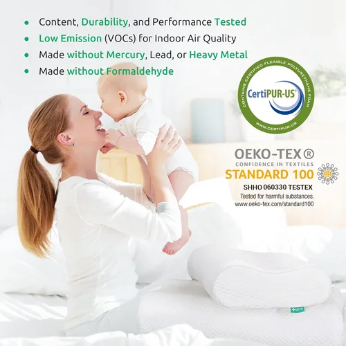 Miniatura 7 de UTTU - Almohada cervical de espuma viscoelástica para aliviar la tensión del cuello, almohada de cuello para dormir, almohada ortopédica ajustable