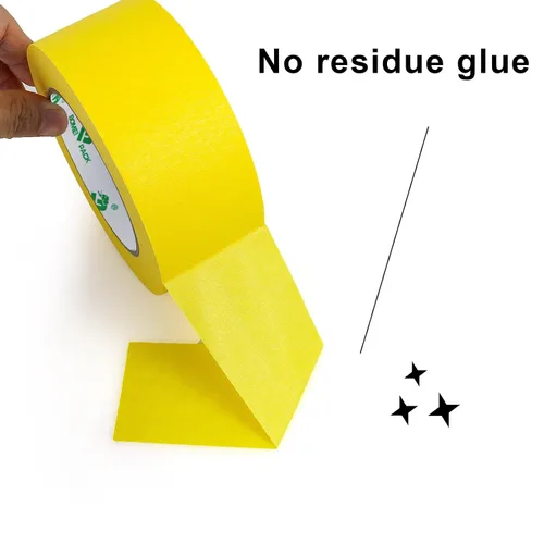 Miniatura 6 de BOMEI PACK Paquete de 4 cintas amarillas para pintores, 2 x 30 yardas, cinta adhesiva de pintura de primera calidad, cinta de papel de liberación