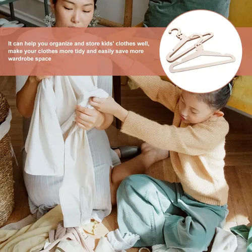 Miniatura 2 de SEWACC 5 perchas de madera de animales de dibujos animados para niños y niñas, organizador de armario premium para ropa de recién nacidos