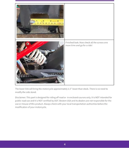 Miniatura 7 de Bestem Enlace de bajada para BMW G310R G310GS G310 CNC 7075 Aviación Aluminio Todos los Hardware w/Video Instrucciones Inferior 1.5