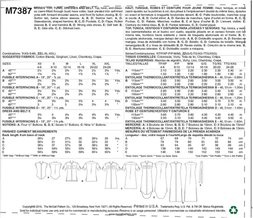 Miniatura 2 de McCall's Patrones de camisa con botones, túnica, vestidos y cinturón