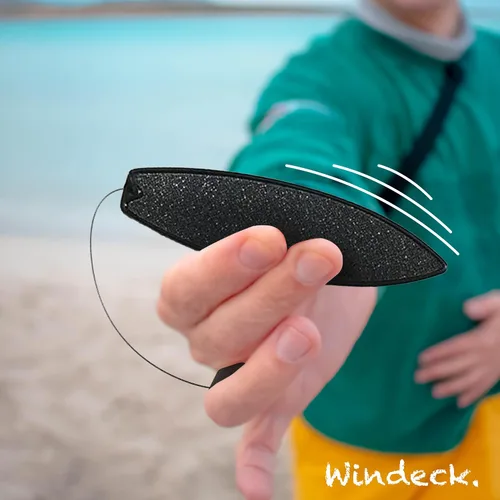 Miniatura 3 de Tabla de surf de dedo Windeck – Juguete de surf mini de mano azul y rojo con correa y cinta adhesiva Juguete de surf de aire de 5" para paseos
